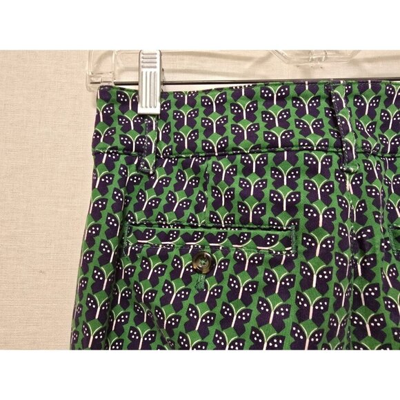 Anthropologie Womens Slim Trouser Pants Size 2 Green Butterfly Print - Picture 7 of 9
